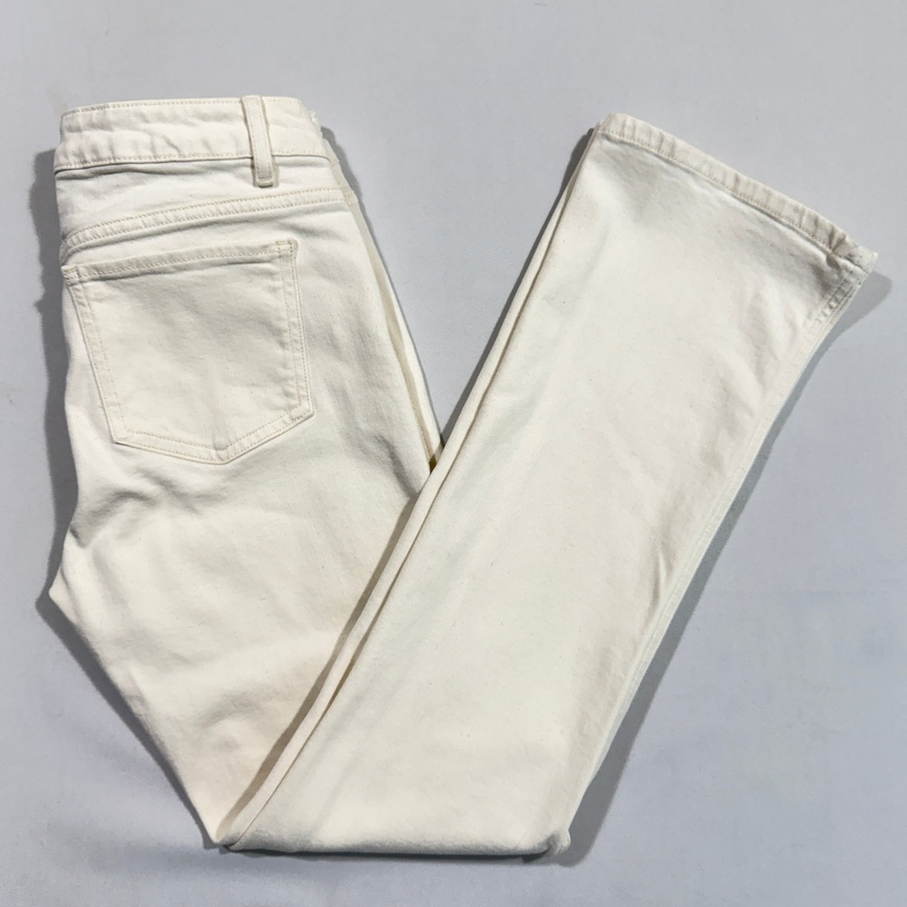 J. Jill Denim Modern Slim Boot Cut Women's 6R White Solid Minimalist Pants